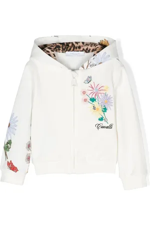 Roberto Cavalli Floral-embroidered hooded jacket