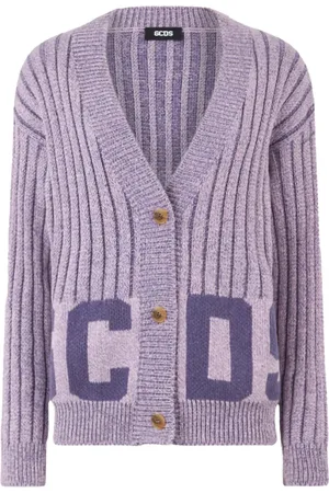 GCDS Intarsia-knit logo cardigan