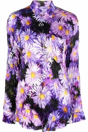 Balenciaga Floral-print crinkled shirt