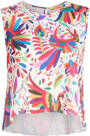 Olympiah Abstract-print sleeveless blouse