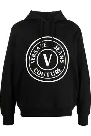 VERSACE Logo-print cotton hoodie