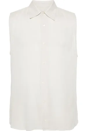 Ami Straight-collar crepe shirt