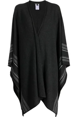 James Perse Striped cashmere poncho