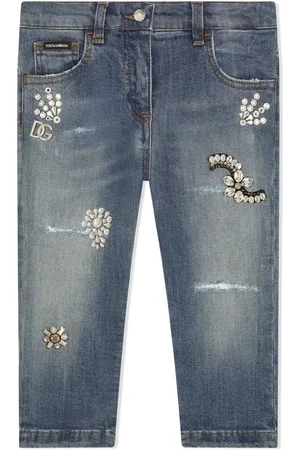 Dolce & Gabbana Bejewelled slim-cut jeans