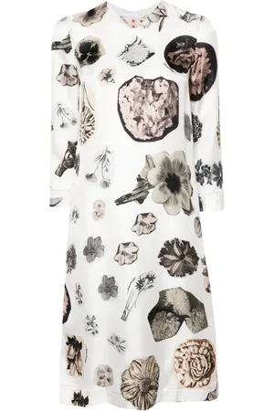 Marni Floral collage-print silk dress