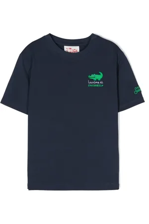 MC2 SAINT BARTH Crocodile-embroidered cotton T-shirt