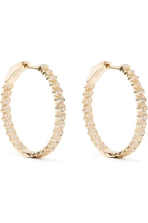 Anita 18kt yellow Luna diamond hoop earrings