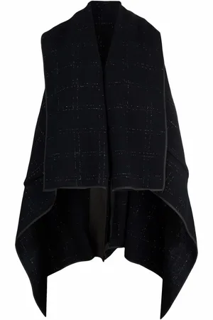 Comme des Garçons 1990s tartan-knit cape coat