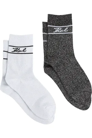 Karl Lagerfeld Signature lurex socks (pack of two)