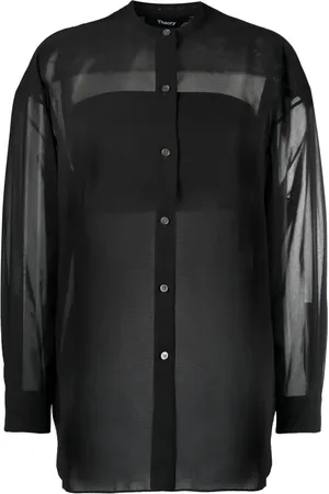 THEORY Sheer long-sleeve shirt