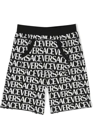 VERSACE Logo-print track shorts