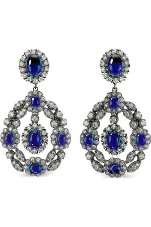 Anabela Chan 18kt yellow gold Treasure diamond and sapphire earrings