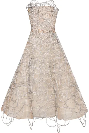 Oscar de la Renta Crystal Embroidered cord gown