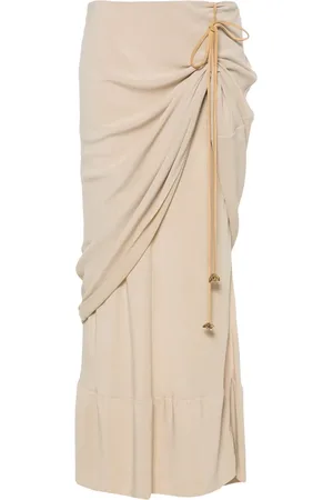 Quira Crepe layered midi skirt