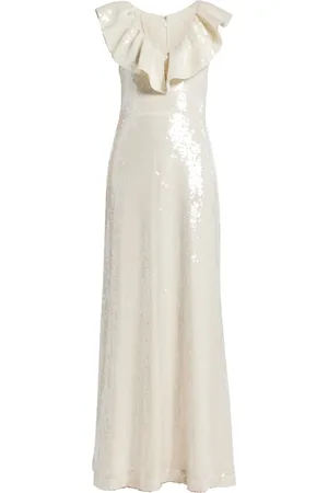 ROTATE Sequin-embellished ruffled maxi dress