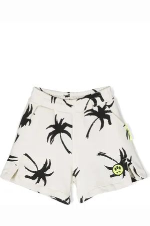 BARROW Palm-tree print cotton short