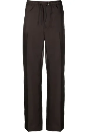 Lanvin Side-stripe drawstring straight-leg trousers