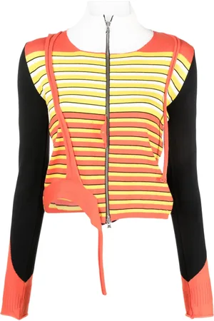 OTTOLINGER Asymmetric stripe-pattern cardigan