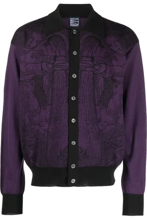 Rassvet Intarsia-knit pattern cardigan