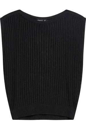 AGNÈS B. Semi-sheer ribbed knit top