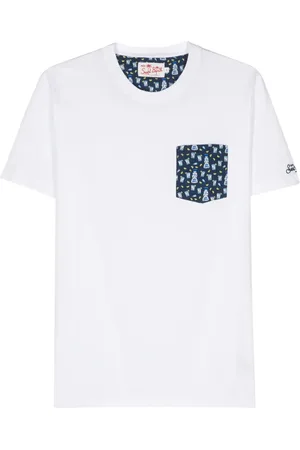MC2 SAINT BARTH Blanche contrast-pocket T-shirt