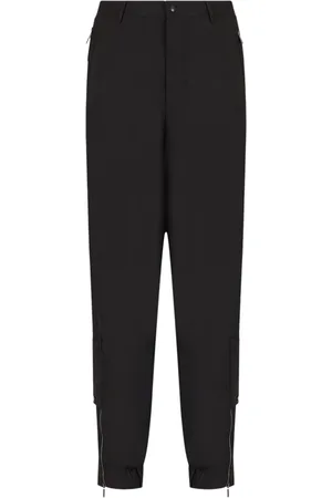 Emporio Armani Ankle-zip slim-cut wool trousers