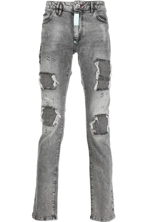 Philipp Plein Ripped slim-cut jeans