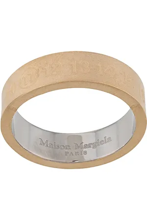 Maison Margiela Logo-engraved thick-band ring