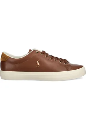 Ralph Lauren Logo-embroidered leather sneakers