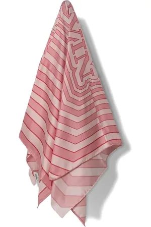 Lanvin Striped logo silk scarf