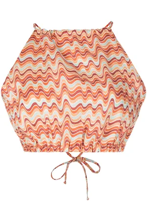 FAITHFULL THE BRAND Ottica Vadella-print linen top