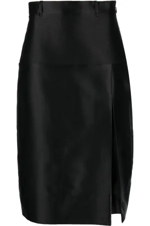 Gucci Duchesse silk side-slit skirt