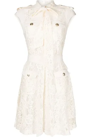 Zuhair Murad Pussy-bow lace mini dress