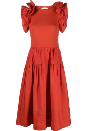 ULLA JOHNSON Francine ruffled midi dress