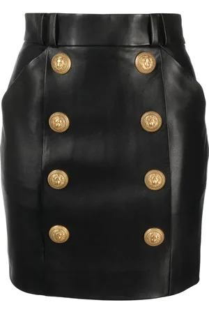 Balmain Leather mini skirt