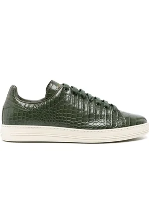 Tom Ford Warwick crocodile-embossed leather sneakers