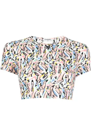 CHANEL 1995 pumps-print T-shirt
