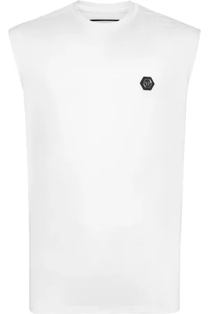 Philipp Plein Logo-appliqu?? cotton tank top