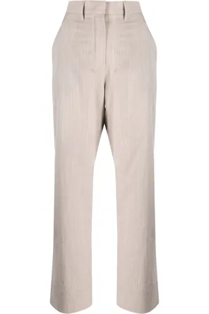 Fendi Mélange-effect straight-leg wool trousers
