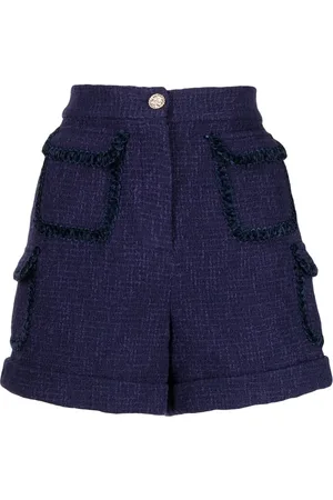 Edward Achour Paris Tweed pocketed shorts