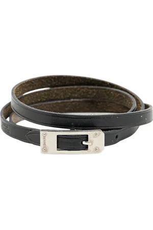 Hermès 2004 Leather Triple Tour Buckle Bracelet costume bracelet