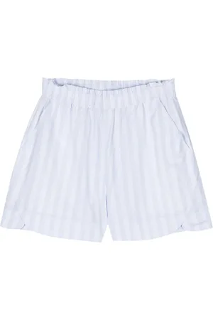REMAIN Logo-embroidered striped shorts