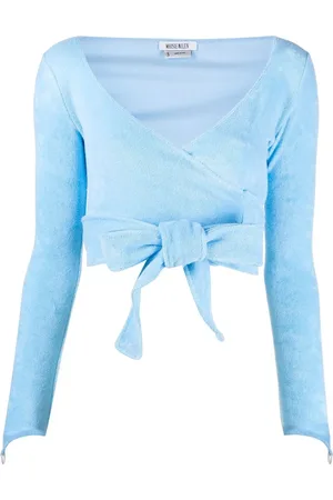 Maisie Wilen Knitted wrap crop top