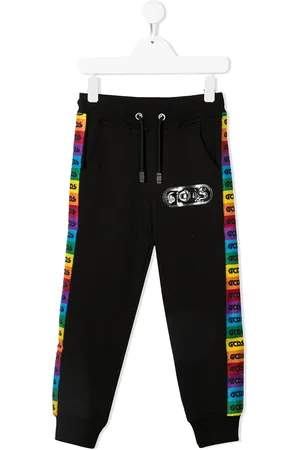GCDS Rainbow logo-tape track pants