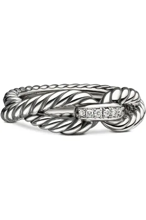 David Yurman Sterling Cable Loop diamond band ring (7mm)