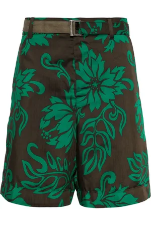 SACAI Floral-print cotton shorts