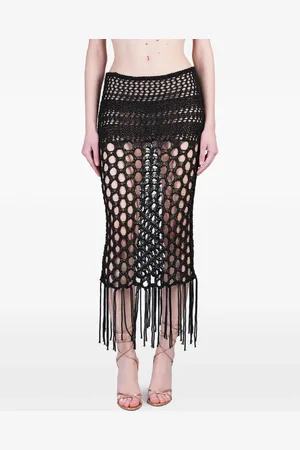 LANEUS Open-knitted long skirt