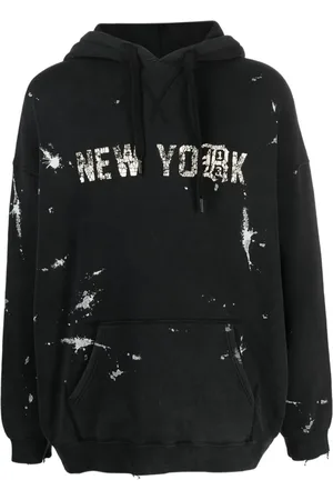 R13 Paint-splatter distressed-effect hoodie