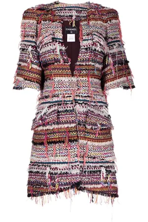 CHANEL Frayed tweed coat