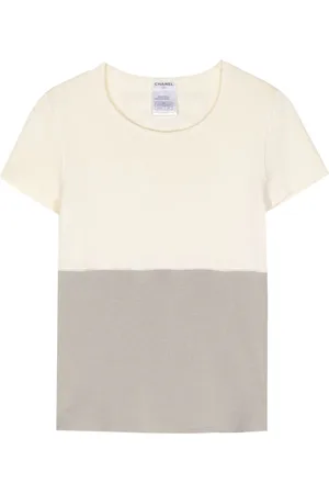 CHANEL 2001 two-tone cotton T-shirt